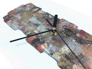 Rectangular abstract wall clock on white plexiglass - JLH5020REC3