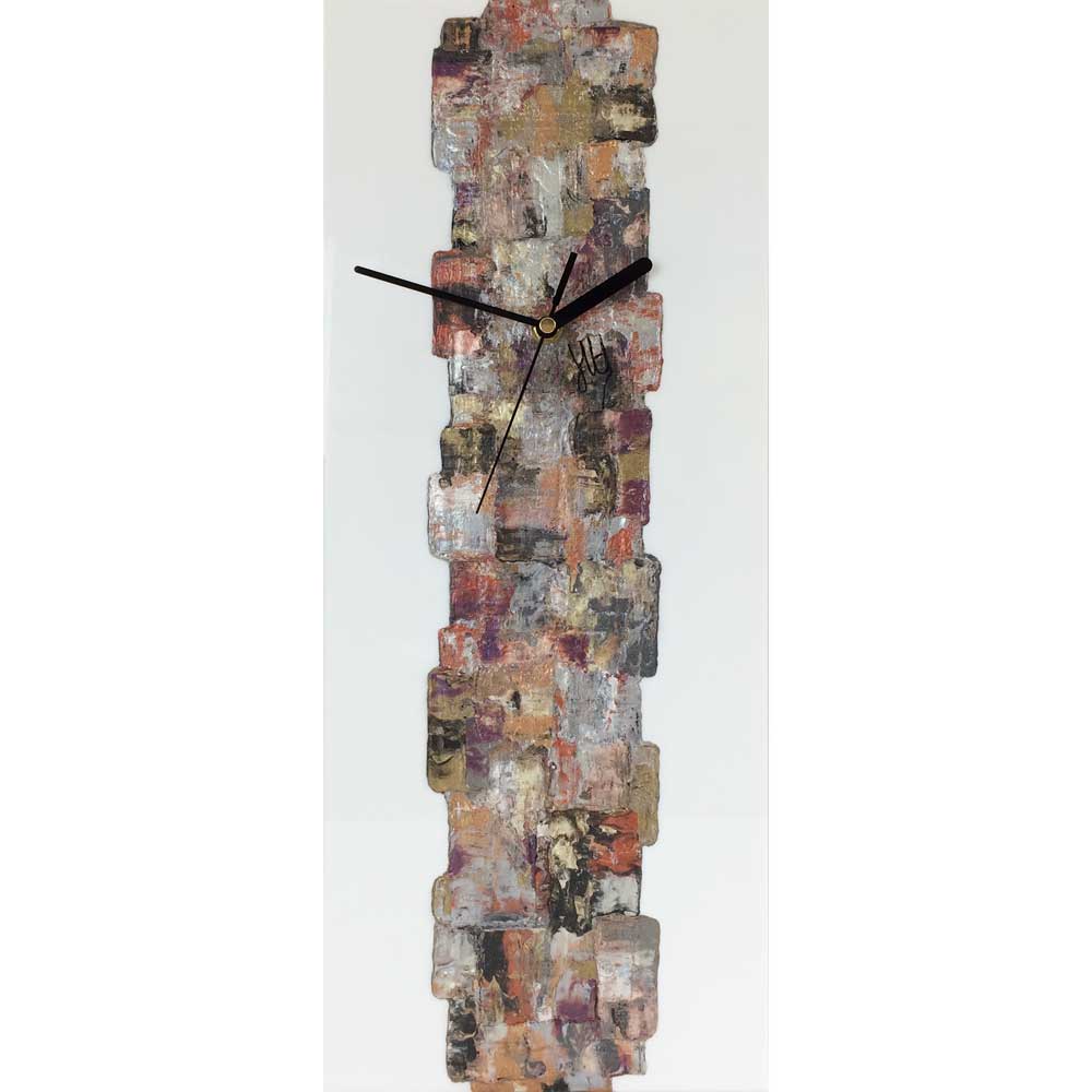Designer hand-painted rectangular wall clock