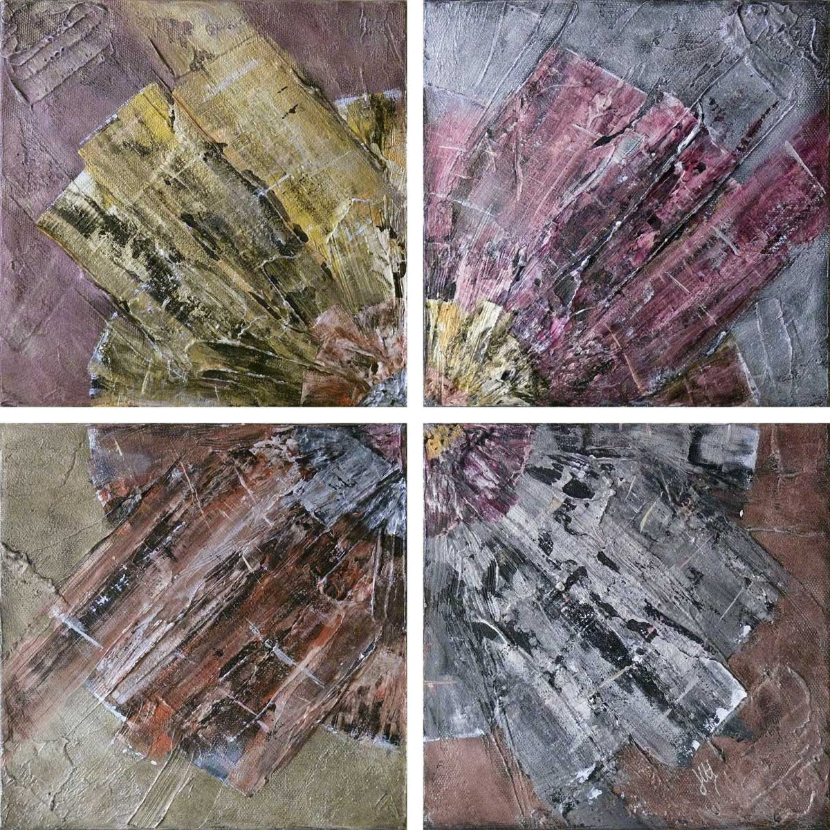 'Rotation' tetraptych painting on canvas