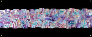 'Simply Happy' - contemporary, textured abstract painting on black plexiglass (perspex glass)