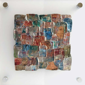 'Summer II' - small abstract painting on frosted plexiglass