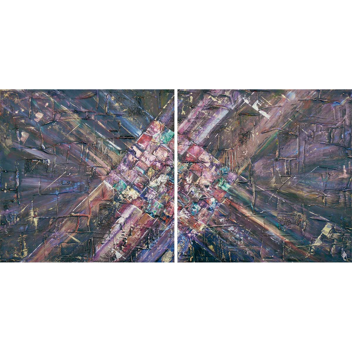 'The Gift' original diptych painting on canvas