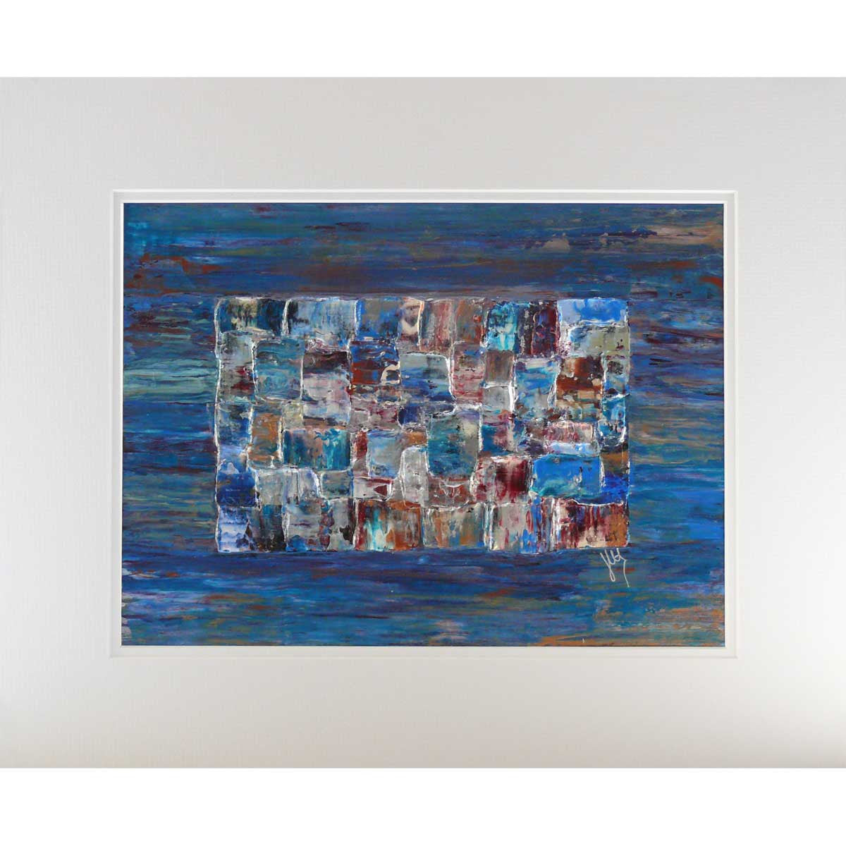 'Turquoise Isle' original mounted painting on canvas board